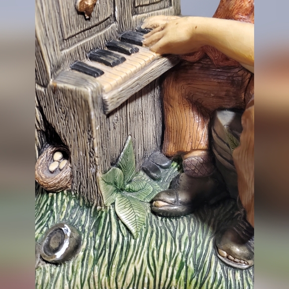 Vintage Naturecraft figurine "Grand Finale" Rustic Musician - Brown and Green - Picture 9 of 10